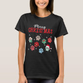 T-shirt Merry Christmas Dog Paws Lights Funny Xmas Womens (Devant)