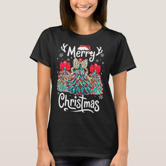 T-shirt Merry Christmas Family Funny Christmas Tree Women (Devant)