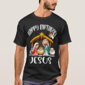 T-shirt Merry Christmas Family Kid Nativity Happy Birthday (Devant)