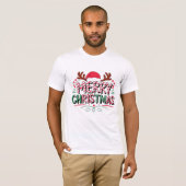 T-shirt Merry Christmas Festive Style (Devant entier)