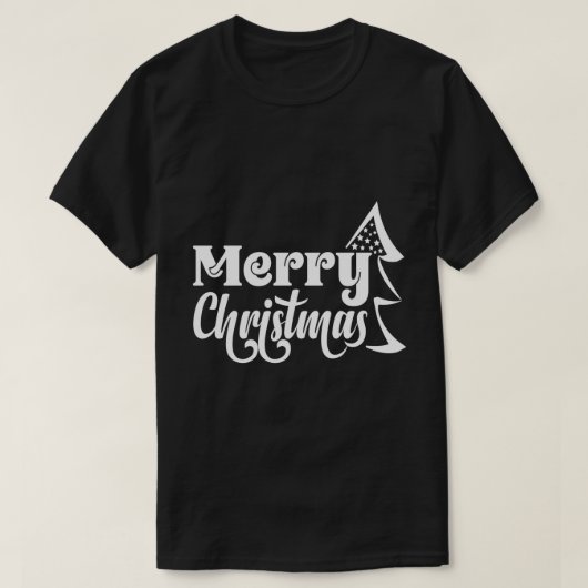 T-shirt Merry Christmas" Festive Tree Typography (Design devant)