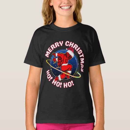 T-SHIRT MERRY CHRISTMAS FUNNY SPACE ASTRONAUT (Devant)