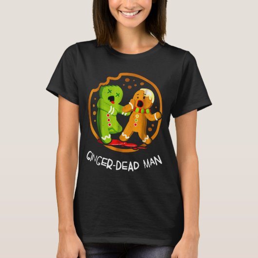 T-shirt Merry Christmas Ginger-dead Man Cookie Zombie Xmas (Devant)