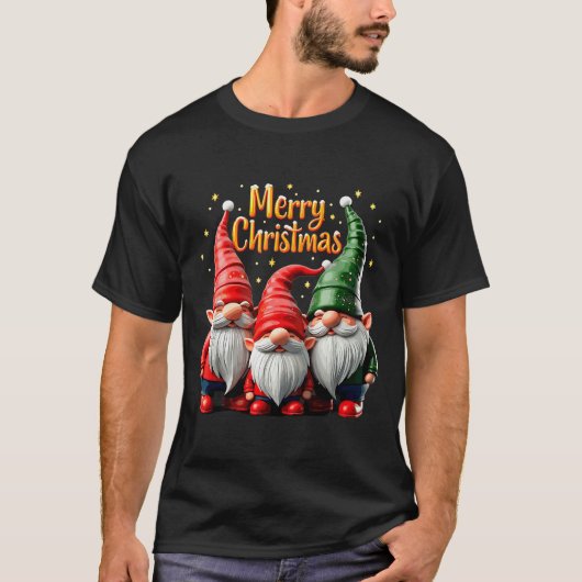 T-shirt Merry Christmas Gnomes Cozy Winter Gatherings (Devant)