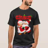 T-shirt Merry Christmas - Happy Cute Mrs Claus And Mr Clau (Devant)