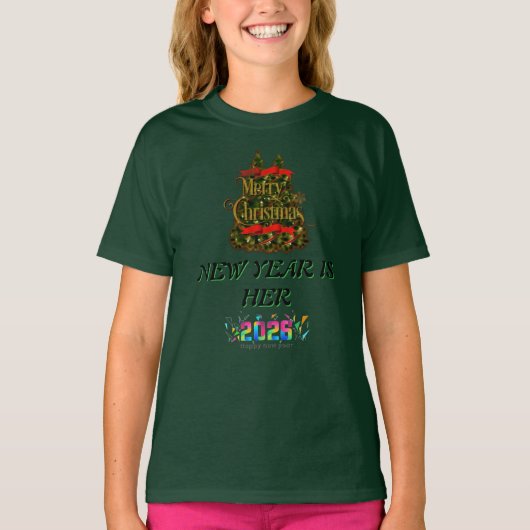 T-shirt  Merry Christmas & Happy New Year 2026 (Devant)