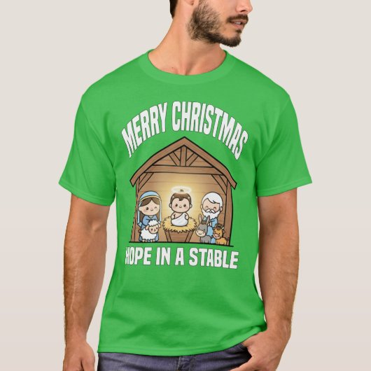T-shirt MERRY CHRISTMAS HOPE IN A STABLE Ba boy (Devant)