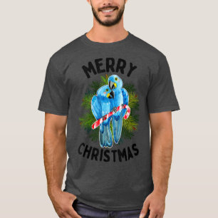 T-shirt Merry Christmas Hyacinth Macaw Parrot Couple Candy