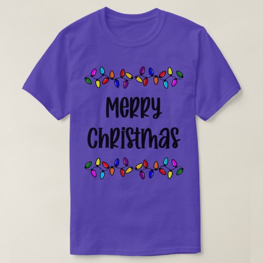 T-shirt Merry Christmas Lights Premium  (Design devant)