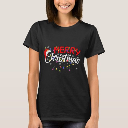 T-shirt Merry Christmas Lights Xmas Family Funny Christmas (Devant)