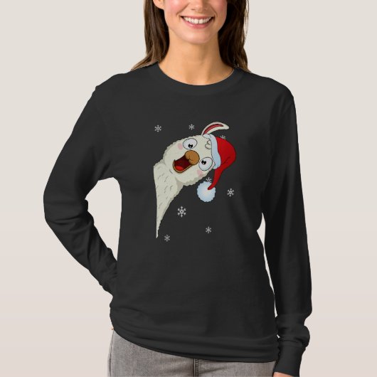 T-shirt Merry Christmas Llama With Santa Hat Snow Xmas Lla (Devant)