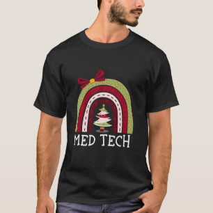T-shirt Merry Christmas Med Tech Rainbow Cute Technicien X