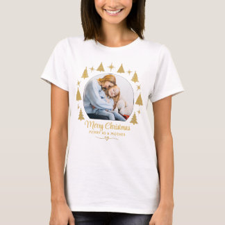 T-shirt Merry Christmas Merry As A Mother White Gold Photo