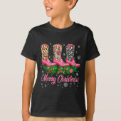 T-shirt Merry Christmas Nk Cowboy Boots Pajamas Pjs Xmas W (Devant)