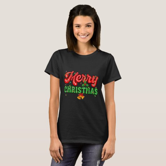 T-shirt Merry Christmas Pajamas Family Matching Xmas Tree (Devant entier)