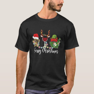 T-shirt Merry Christmas Pharmacist Chien Maman Vin Drôle T