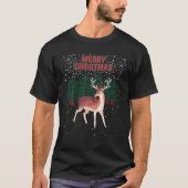 T-shirt Merry Christmas Reindeer Rudolph Tangled (Devant)
