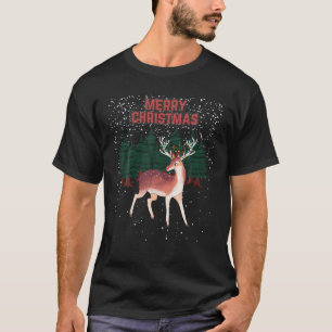 T-shirt Merry Christmas Reindeer Rudolph Tangled