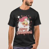 T-shirt Merry Christmas Retro Tygraphy Santa Nk Hat T Shir (Devant)