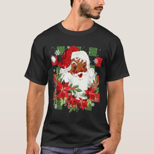 T-shirt Merry Christmas Santa Claus Black Afro African Ame (Devant)
