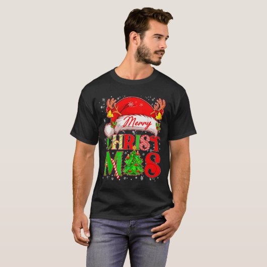 T-shirt Merry Christmas Santa Hat Family Matching Pajamas (Devant entier)