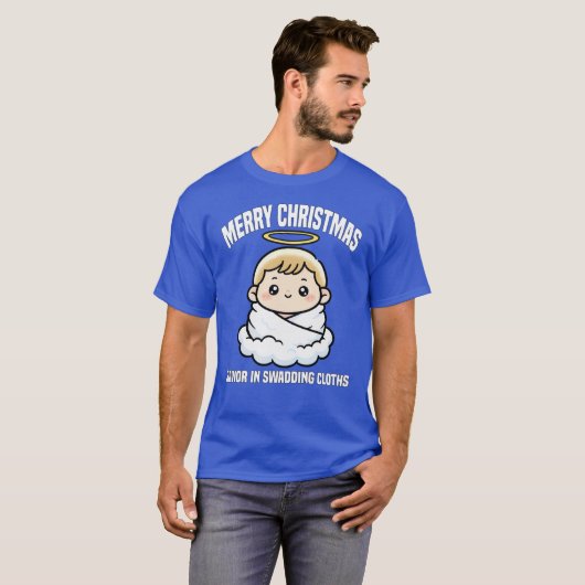 T-shirt MERRY CHRISTMAS SAVIOR IN SWADDING CLOTHS Ba famil (Devant entier)