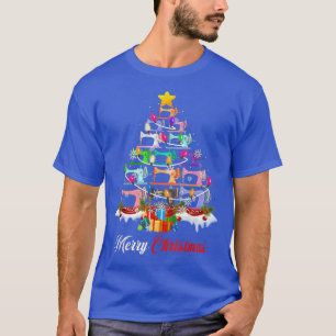 T-shirt Merry Christmas Sewing Machines Xmas Tree Lights Q