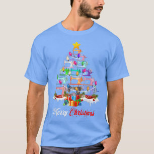 T-shirt Merry Christmas Sewing Machines Xmas Tree Lights Q