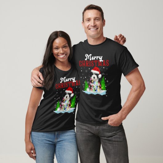 T-shirt Merry Christmas Shih Tzu Tree Lights Shih Tzu Chri (Unisexe)