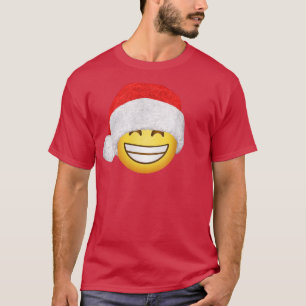 T-shirt Merry Christmas Smiling Happy Face Icon Santa Hat 