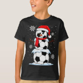 T-shirt Merry Christmas Soccer Snowman Holiday Srts Xmas P (Devant)