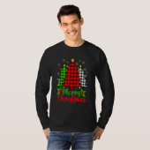 T-shirt Merry Christmas Tree Buffalo Plaid Red White Green (Devant entier)