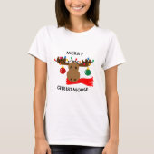 T-shirt Merry Christmoose Funny Noël (Devant)
