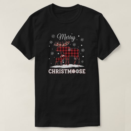 T-shirt Merry Christmoose, Funny Rustic Christmas (Design devant)