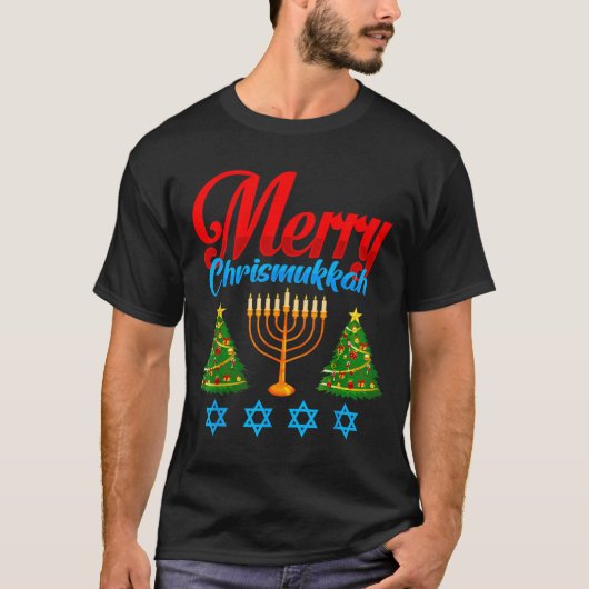 T-shirt Merry Christmukkah Jewish Xmas Christmas Hanukkah (Devant)