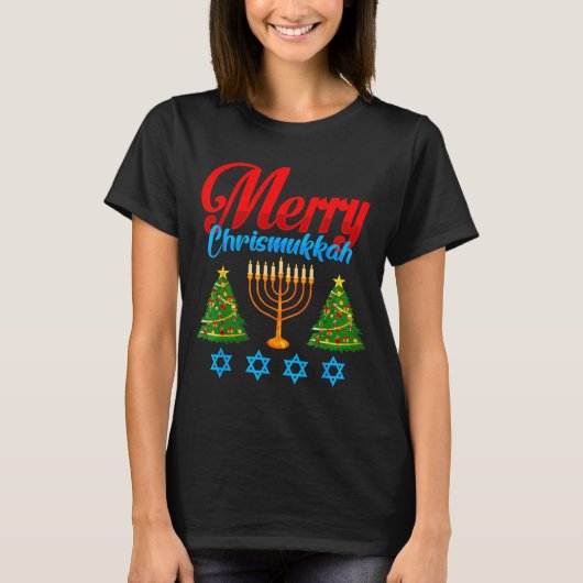 T-shirt Merry Christmukkah Jewish Xmas Christmas Hanukkah (Devant)