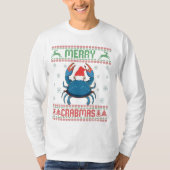 T-shirt Merry Crabmas Funny Crab Ugly Christmas Sweater (Devant)