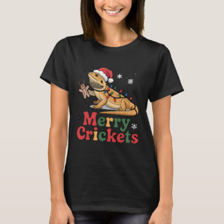 T-shirt Merry Crickets Lizard Christmas Lights