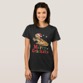 T-shirt Merry Crickets Lizard Christmas Lights (Devant entier)