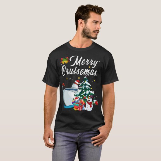 T-shirt Merry Cruisemas croisière en famille Noël Funny Bo (Devant entier)