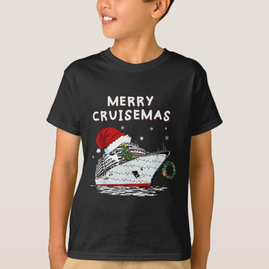 T-shirt Merry Cruisemas Cruise Ship Santa Hat Christmas Ho (Devant)