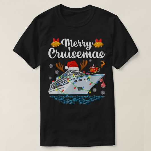 T-shirt Merry Cruisemas Famille Croisière Noël Funny Sant (Design devant)