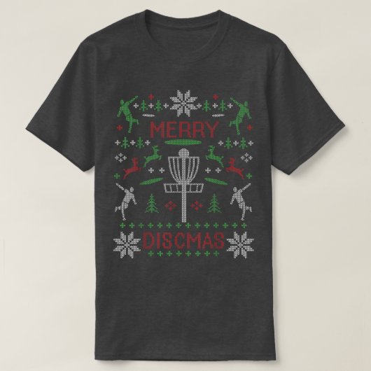 T-shirt Merry Discmas Disc Golf Ugly Christmas Sweater Par (Design devant)