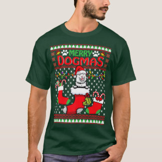T-shirt Merry Dogmas Finnish Lapphund Dog Funny Ugly Chris