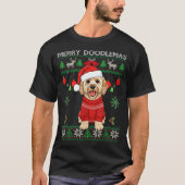 T-shirt Merry Doodlemas Goldendoodle Wearing Ugly Christma (Devant)