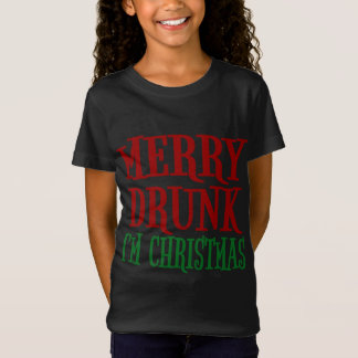 T-Shirt Merry Drunk Je suis Noël Drôle Vin de Noël Boire