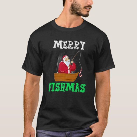 T-shirt Merry Fishmas Angler Nicholas Angel Premium (Devant)
