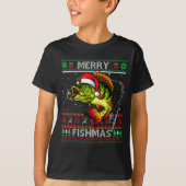 T-shirt Merry Fishmas B Fish Fishing Christmas Ugly Xmas (Devant)