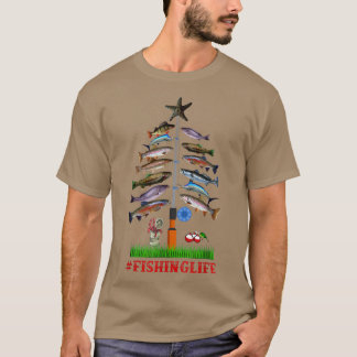 T-shirt Merry Fishmas Funky Christmas Tree Lights Fish Fis