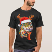 T-shirt Merry Fishmas Funny B Fishing Christmas Santa Hat (Devant)